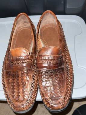 Brown Woven Leather Men’s Loafers by Giorgio brutini
